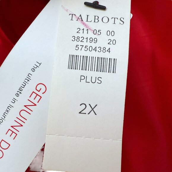 TALBOTS Quilted Down Vest Plus Size 2X Holiday Red Puffer Womens Jacket NWT - Picture 5 of 11